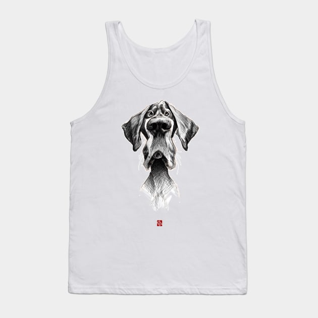 Sketchy Black Dog Tank Top by Khasis